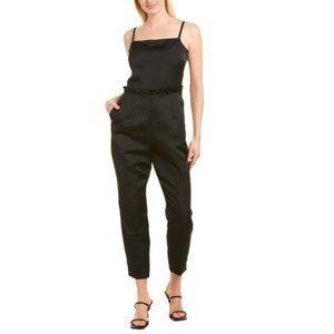 Ted Baker Black Liayla Strappy Ruffle Trim Ankle Grazer Jumpsuit